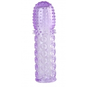 Насадка гелевая фиолетовая с точками, шипами и наплывами - 13,5 см. - Toyfa Basic - в Уфе купить с доставкой