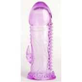Фиолетовая гелевая насадка с шипами - 13 см. - Toyfa Basic - в Уфе купить с доставкой