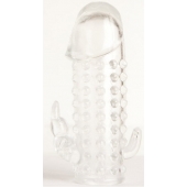 Гелевая прозрачная насадка с 2 отростками - 13 см. - Toyfa Basic - в Уфе купить с доставкой