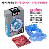 Голубое эрекционное виброкольцо Luxe VIBRO  Дьявол в доспехах  + презерватив - Luxe - в Уфе купить с доставкой