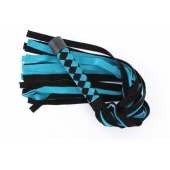 Черно-голубая замшевая плеть с ромбами на ручке - 58 см. - БДСМ Арсенал - купить с доставкой в Уфе