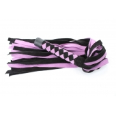 Черно-розовая плеть из замши - 58 см. - БДСМ Арсенал - купить с доставкой в Уфе