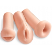 Комплект из 3 мастурбаторов All 3 Holes: вагина, анус, ротик - Pipedream - в Уфе купить с доставкой