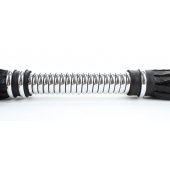 Черная плеть с серебристой ручкой - 44 см. - БДСМ Арсенал - купить с доставкой в Уфе