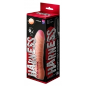Телесная изогнутая насадка на Harness с коннектором BLACK LINE - 17 см. - LOVETOY (А-Полимер) - купить с доставкой в Уфе