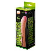 Телесная изогнутая насадка на Harness с коннектором GREEN LINE - 18 см. - LOVETOY (А-Полимер) - купить с доставкой в Уфе