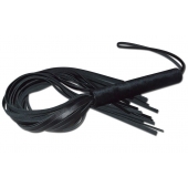 Чёрная кожаная плеть с жесткой ручкой - 63 см. - Sitabella - купить с доставкой в Уфе