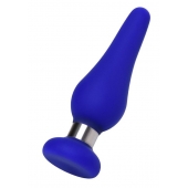 Синяя силиконовая анальная втулка с ограничителем - 10 см. - ToyFa в Уфе Синяя силиконовая анальная втулка с ограничителем - 10 см. - ToyFa