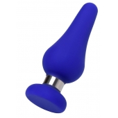 Синяя силиконовая анальная втулка с ограничителем - 13 см. - ToyFa в Уфе Синяя силиконовая анальная втулка с ограничителем - 13 см. - ToyFa