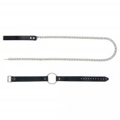 Черный поводок и чокер с кольцом Rada - Rebelts - купить с доставкой в Уфе