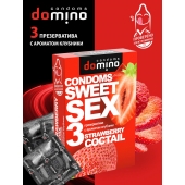 Презервативы для орального секса DOMINO Sweet Sex с ароматом клубничного коктейля  - 3 шт. - Domino - купить с доставкой в Уфе