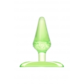 Зеленая анальная втулка с ограничителем - 6,5 см. - Toyfa Basic в Уфе Зеленая анальная втулка с ограничителем - 6,5 см. - Toyfa Basic