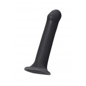 Черный фаллос на присоске Silicone Bendable Dildo L - 19 см. - Strap-on-me - купить с доставкой в Уфе
