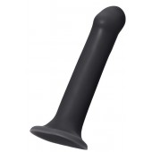 Черный фаллос на присоске Silicone Bendable Dildo L - 19 см. - Strap-on-me - купить с доставкой в Уфе