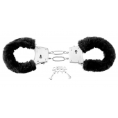 Меховые чёрные наручники Beginner s Furry Cuffs - Pipedream - купить с доставкой в Уфе