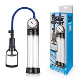 Прозрачная вакуумная помпа Sex Expert с манометром - Sex Expert - в Уфе купить с доставкой