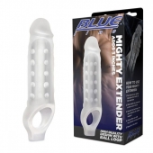 Прозрачная текстурированная насадка Mighty Extender - 13 см. - BlueLine - в Уфе купить с доставкой