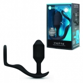 Черное эрекционное кольцо с анальным плагом Snug   Tug - b-Vibe - в Уфе купить с доставкой