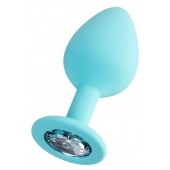 Мятная анальная втулка Brilliant с прозрачным кристаллом - 8 см. - ToyFa - купить с доставкой в Уфе