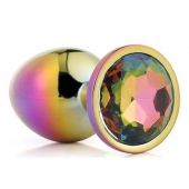 Голографическая анальная втулка с радужным кристаллом - 7,1 см. - Dream Toys - купить с доставкой в Уфе