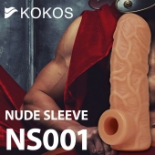 Телесная открытая насадка-реалистик с подхватом мошонки Nude Sleeve M - 12 см. - KOKOS - в Уфе купить с доставкой