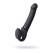 Черный безремневой вибрострапон Vibrating Bendable Strap-On L - Strap-on-me купить в Уфе с доставкой в Orgasmix.ru Черный безремневой вибрострапон Vibrating Bendable Strap-On L - Strap-on-me - купить с доставкой в Уфе