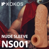 Телесная открытая насадка-реалистик с подхватом мошонки Nude Sleeve S - 10 см. - KOKOS - в Уфе купить с доставкой