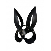 Черная кожаная маска зайки Miss Bunny - БДСМ Арсенал - купить с доставкой в Уфе