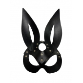 Черная кожаная маска зайки Miss Bunny - БДСМ Арсенал - купить с доставкой в Уфе