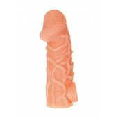 Телесная закрытая насадка с венками Cock Sleeve Size M - 15,6 см. - KOKOS - в Уфе купить с доставкой