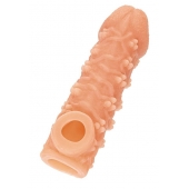 Телесная закрытая насадка с пучками шишечек Cock Sleeve Size S - 13,8 см. - KOKOS - в Уфе купить с доставкой