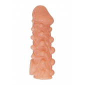 Телесная закрытая насадка с шариками Cock Sleeve Size M - 15,6 см. - KOKOS - в Уфе купить с доставкой