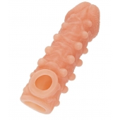 Телесная закрытая насадка с шариками Cock Sleeve Size M - 15,6 см. - KOKOS - в Уфе купить с доставкой