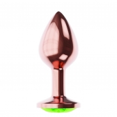 Пробка цвета розового золота с лаймовым кристаллом Diamond Emerald Shine S - 7,2 см. - Lola Games - купить с доставкой в Уфе
