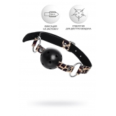 Черный кляп-шар на леопардовых ремешках Anonymo - ToyFa - купить с доставкой в Уфе Черный кляп-шар на леопардовых ремешках Anonymo - ToyFa - купить с доставкой в Уфе