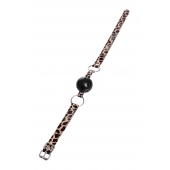 Черный кляп-шар на леопардовых ремешках Anonymo - ToyFa - купить с доставкой в Уфе Черный кляп-шар на леопардовых ремешках Anonymo - ToyFa - купить с доставкой в Уфе