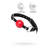 Красный кляп-шар на черных ремешках Anonymo - ToyFa - купить с доставкой в Уфе Красный кляп-шар на черных ремешках Anonymo - ToyFa - купить с доставкой в Уфе