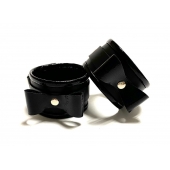 Черные наручники с бантиками из эко-кожи - БДСМ Арсенал - купить с доставкой в Уфе