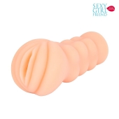 Телесный мастурбатор-вагина с комплектом эрекционных колец - Bior toys - в Уфе купить с доставкой
