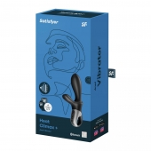 Черный анальный вибратор Heat Climax+ с функцией нагрева - 20,6 см. - Satisfyer - в Уфе купить с доставкой
