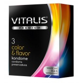 Цветные ароматизированные презервативы VITALIS PREMIUM color   flavor - 3 шт. - Vitalis - купить с доставкой в Уфе