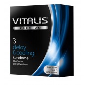 Презервативы VITALIS PREMIUM delay   cooling с охлаждающим эффектом - 3 шт. - Vitalis - купить с доставкой в Уфе