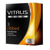 Ребристые презервативы VITALIS PREMIUM ribbed - 3 шт. - Vitalis - купить с доставкой в Уфе