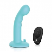 Голубая изогнутая насадка 6in Remote Control Ripple P-Spot G-Spot на черных трусиках - 16 см. - Pegasus - купить с доставкой в Уфе