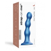 Голубая насадка Strap-On-Me Dildo Plug Balls size L - Strap-on-me - купить с доставкой в Уфе