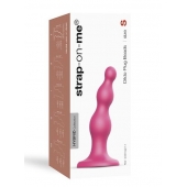 Розовая насадка Strap-On-Me Dildo Plug Beads size S - Strap-on-me - купить с доставкой в Уфе