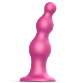 Розовая насадка Strap-On-Me Dildo Plug Beads size S - Strap-on-me - купить с доставкой в Уфе