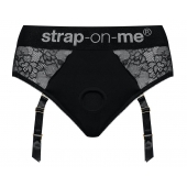 Черные трусики для насадок Diva Lingerie Harness - size S - Strap-on-me - купить с доставкой в Уфе