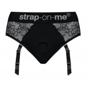 Черные трусики для насадок Diva Lingerie Harness - size L - Strap-on-me - купить с доставкой в Уфе