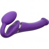 Фиолетовый безремневой вибрострапон Vibrating Bendable Strap-On - size L - Strap-on-me - купить с доставкой в Уфе